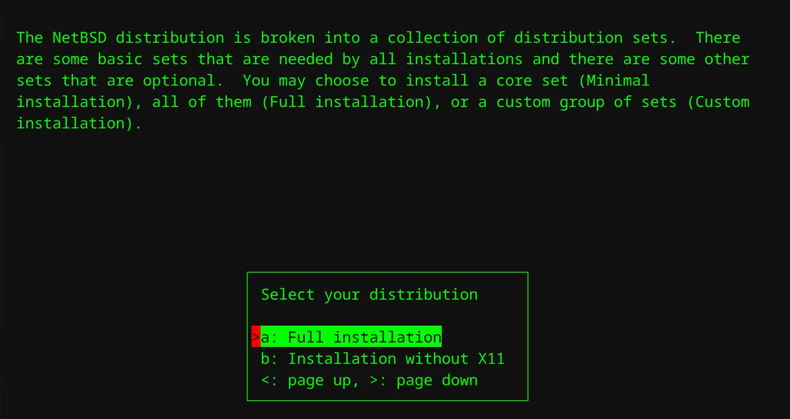 Select the distribution type
