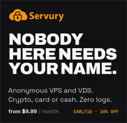 Servury - 100% Anonymous VPS