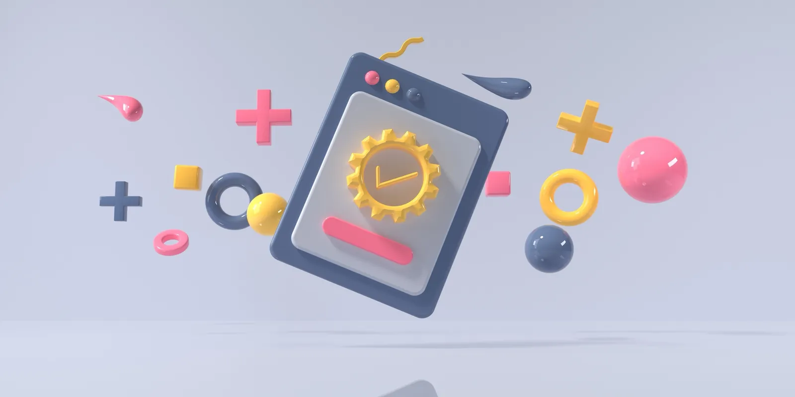 A 3D illustration of a device displaying a gold gear-shaped checkmark seal of approval