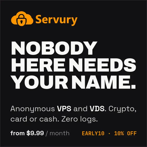 Servury - Anonymous VPS/VDS