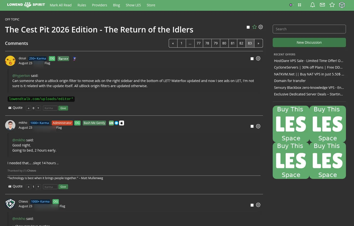 LowEndSpirit - VPS Hosting and tech forum
