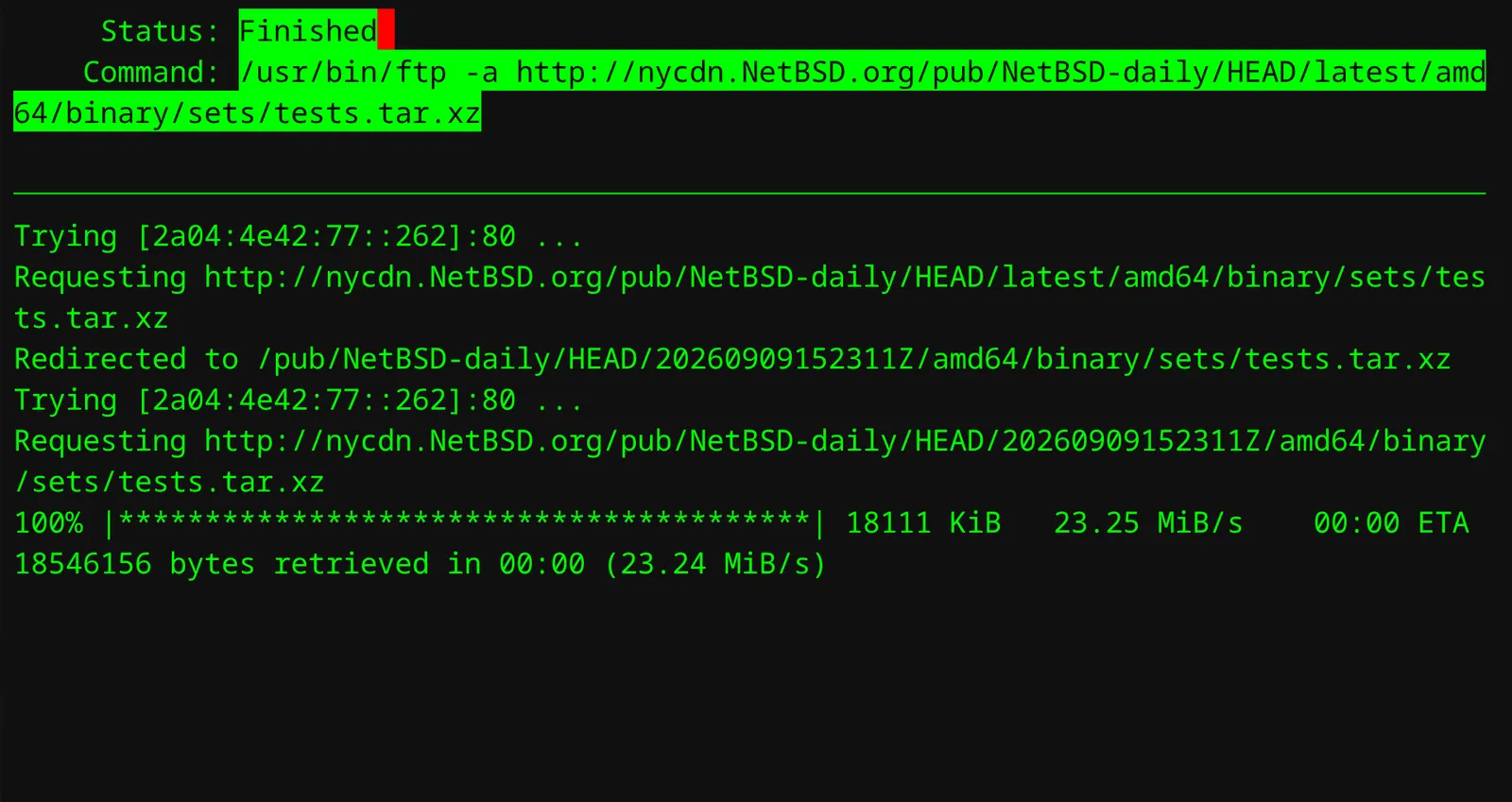 Distribution files are auto downloaded