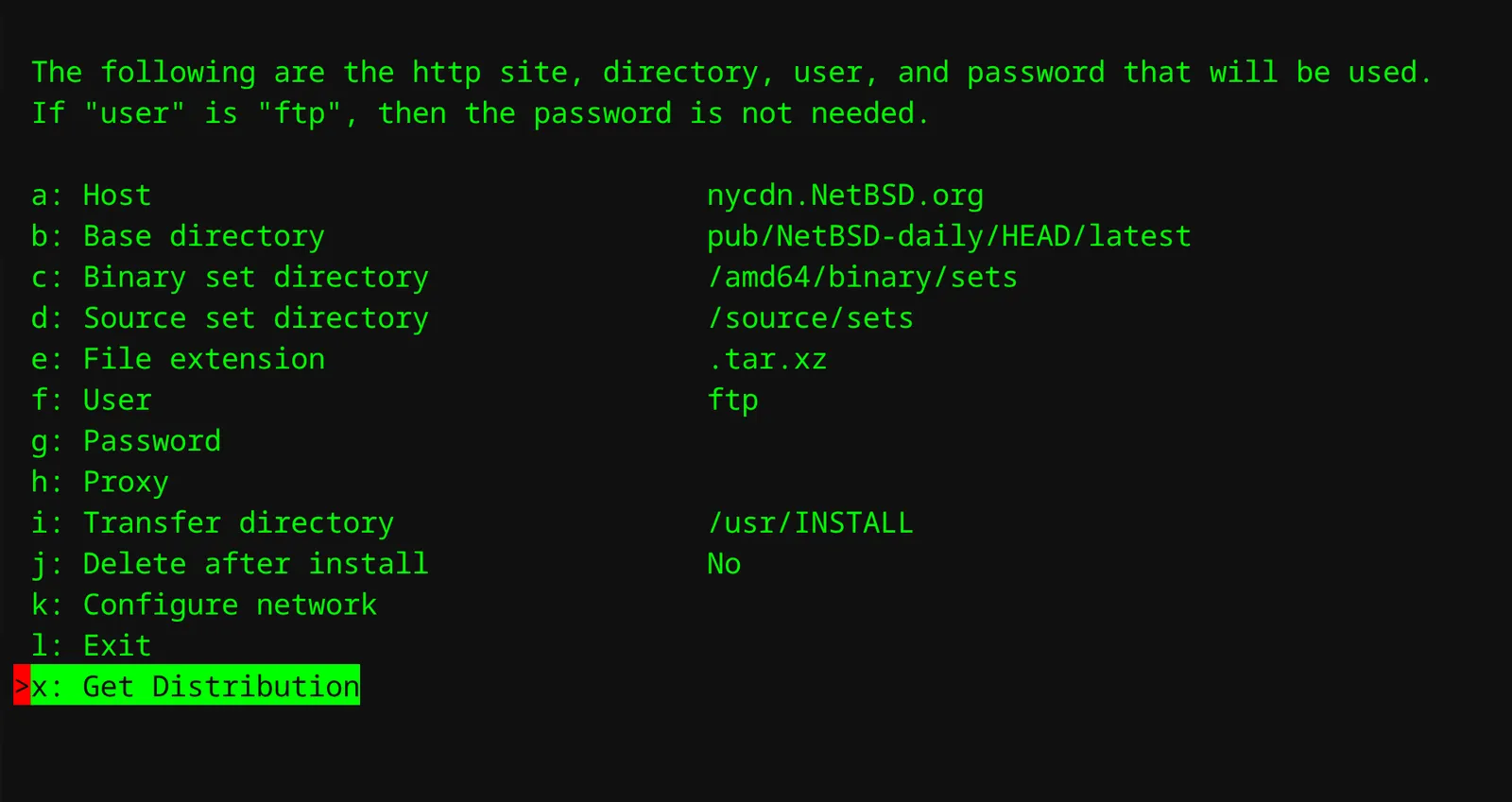 Confirm the auto populated distribution source and get the distribution